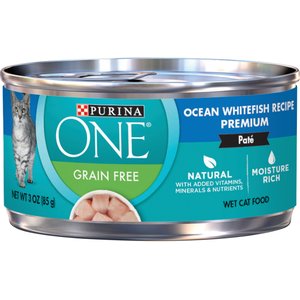 Purina ONE Ocean Whitefish Recipe Pate Grain-Free Natural High Protein Canned Cat Food