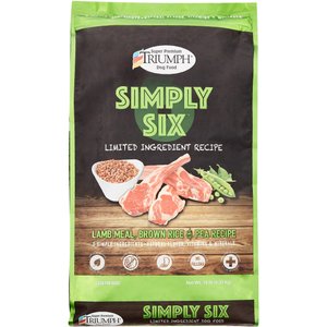 Triumph Simply Six Limited Ingredient Lamb Meal, Brown Rice & Pea Recipe Dry Dog Food